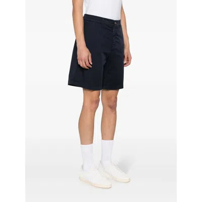 Brunello Cucinelli Men Cotton Bermuda Shorts In Blue