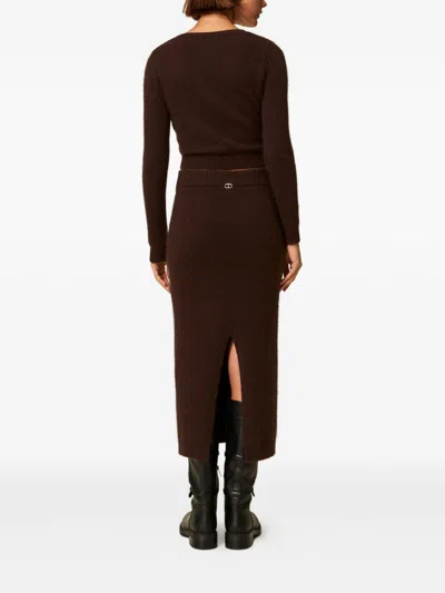 Twinset Skirts Black Chocolate In Multi