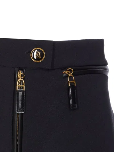 Elisabetta Franchi Gonna In Doppio Crêpe Con Zip Nera In Black