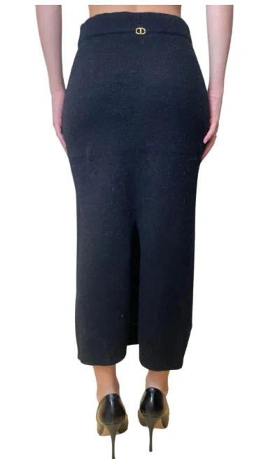 Twinset Split Detail Skirt In Black