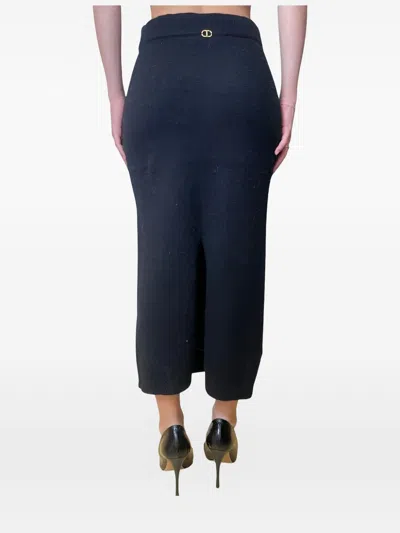 Twinset Split Detail Skirt In Black