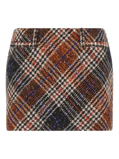 Missoni Plaid Mini Skirt Belt Loops In Multi