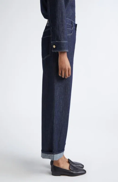 Max Mara Chiara Crop Wide Leg Jeans In Blue