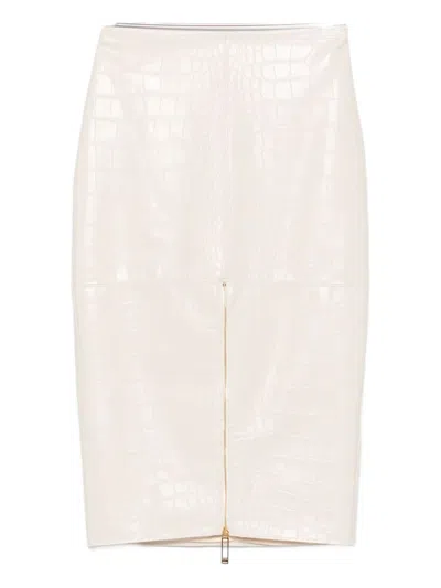 Elisabetta Franchi Skirts Milk In Animal Print