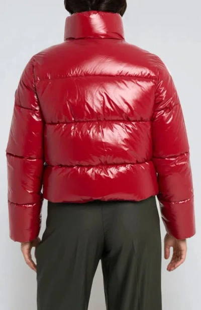 Noize Coco Crop Water Resistant Puffer Jacket In Red