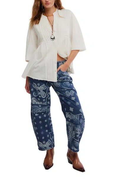 Free People Willow Pintuck Cotton Button-up Shirt In White