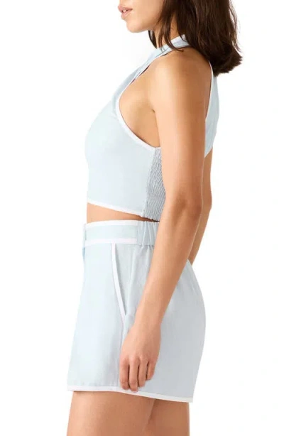 Steve Madden Winnie Twist Front Sleeveless Crop Top In Blue