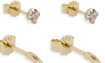 Argento Vivo Sterling Silver 2 Pairs Of Earrings In Gold