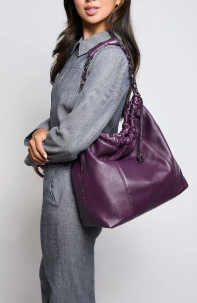 Aimee Large Lennon Shoulder Bag In Purple