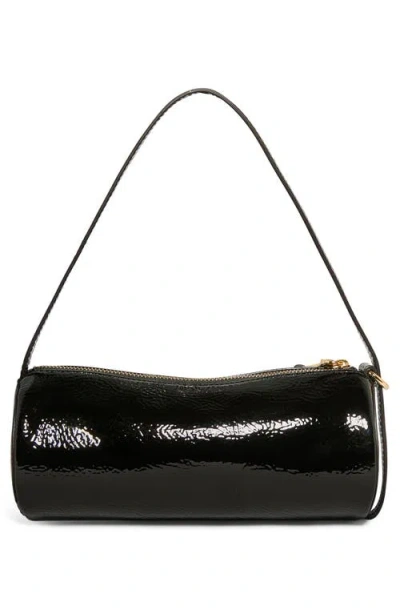 Aimee Barrel Leather Shoulder Bag In Black