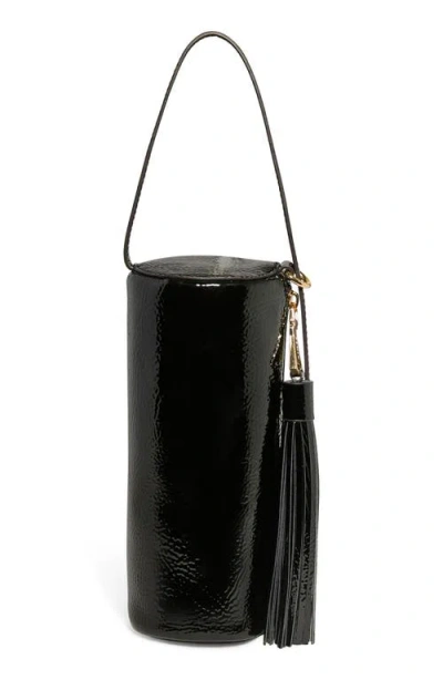 Aimee Barrel Leather Shoulder Bag In Black