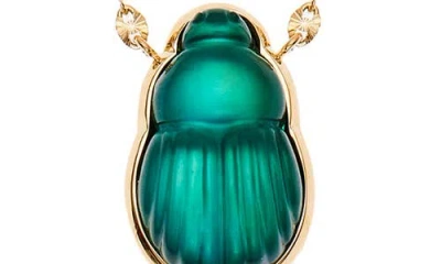 Lito Giada Scarab Pendant Necklace In Green