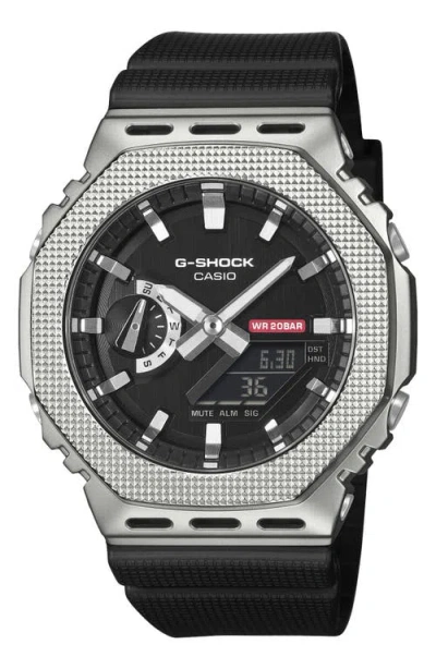 G-shock G-steel 5600 Series Gm-5600m-1 Ana-digi Resin Strap Watch, 49.3mm X 44.4mm In Black