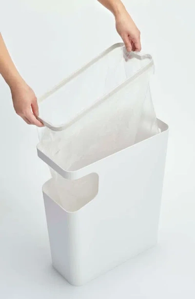Yamazaki Side Table Trash Can In White