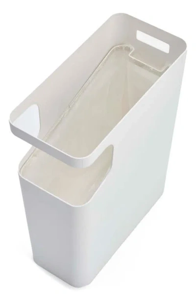 Yamazaki Side Table Trash Can In White