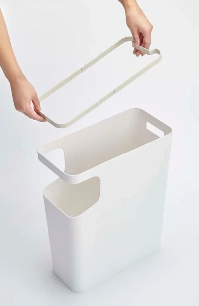 Yamazaki Side Table Trash Can In White