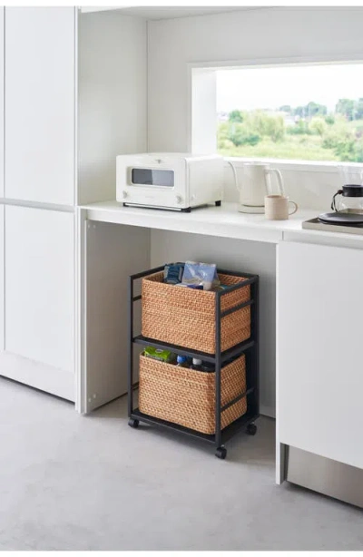 Yamazaki Two Tier Hideaway Storage Cart In Black