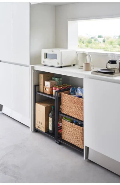 Yamazaki Two Tier Hideaway Storage Cart In Black