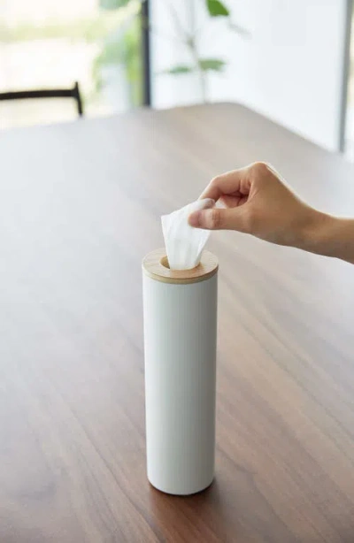 Yamazaki Small Round Tissue Case In White