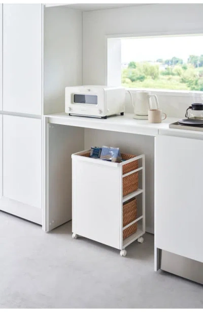 Yamazaki Two Tier Hideaway Storage Cart In White
