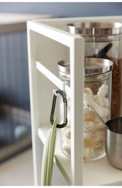 Yamazaki Two Tier Hideaway Storage Cart In White