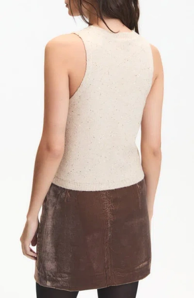 Deluc Angel Sequin Accent Sleeveless Sweater In Neutral