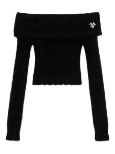 Blumarine Sweaters Blacks And Greys In Black