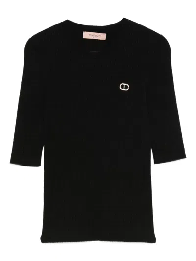Twinset Sweaters Blacks And Greys In Black