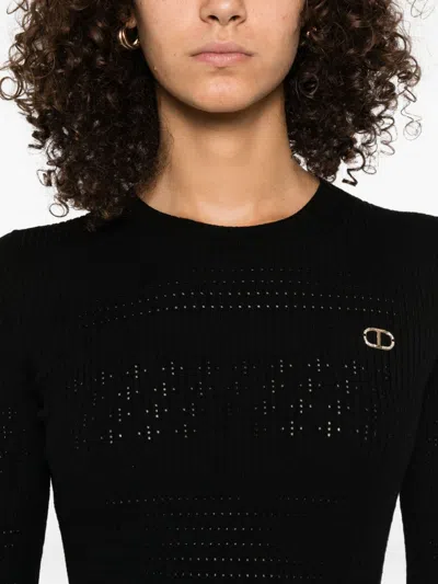 Twinset Sweaters Blacks And Greys In Black