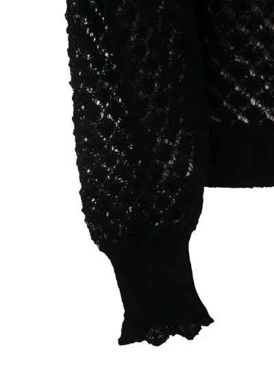 Twinset Twin-set Open Knit Sweater In Black
