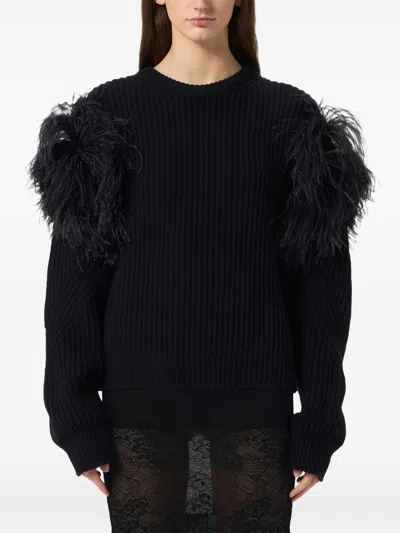 Blumarine Sweaters Blacks And Greys In Black