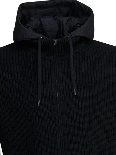 Herno Virgin Wool Short Down Jacket Jackets And Coats Black In Black