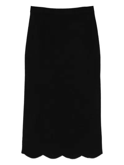 Twinset Classic Black Skirt With Flattering Silhouette In Black