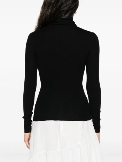 P.a.r.o.s.h Ribbed Turtleneck Top In Black