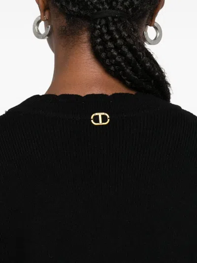 Twinset Wool-cashmere Blend Knitted Jumper In Black