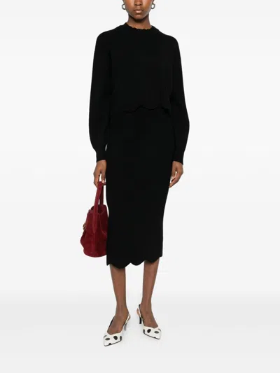 Twinset Wool-cashmere Blend Knitted Jumper In Black