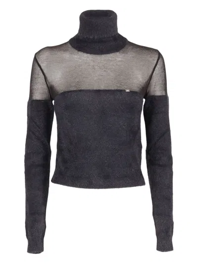 Elisabetta Franchi Sweaters Blacks And Greys In Black