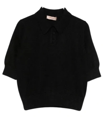 Twinset Sweaters Blacks And Greys In Black