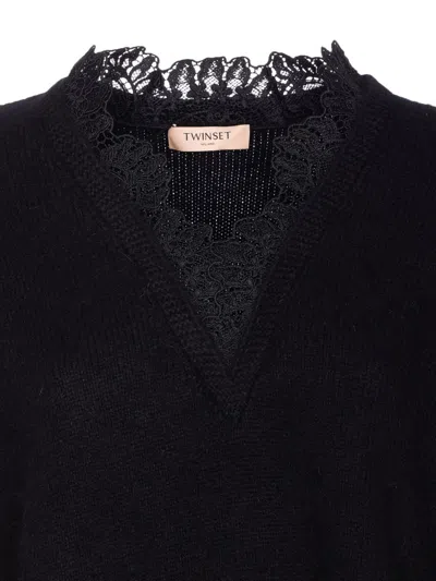 Twinset Sweaters Blacks And Greys In Multi