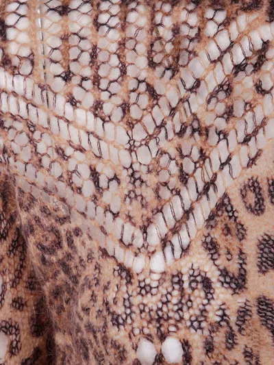 Twinset Sweaters Brown In Animal Print