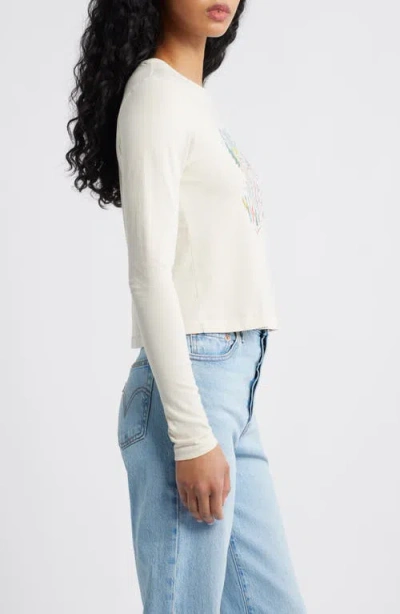 Daydreamer St. Moritz Is For Lovers Long Sleeve Crop Graphic T-shirt In White