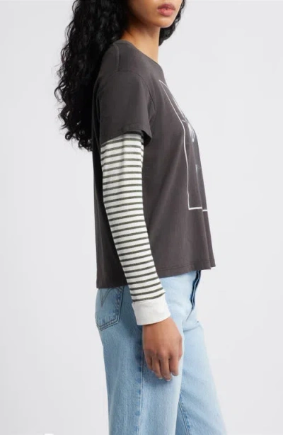 Daydreamer Blondie Debbie Trumpet Photo Cotton Graphic T-shirt In Gray