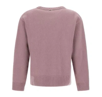 Herno Crew Neck Long Sleeve Sweater In Pink