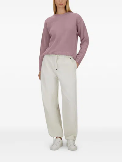 Herno Crew Neck Long Sleeve Sweater In Pink