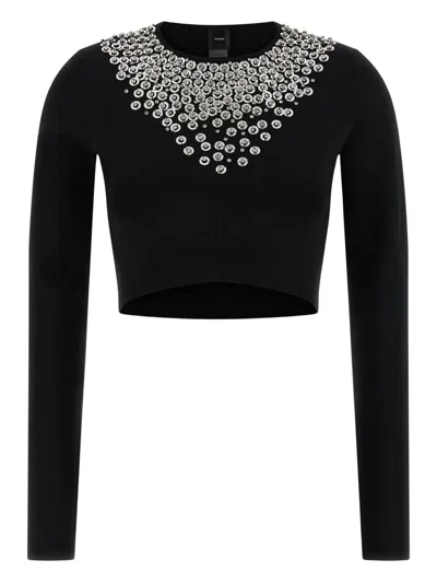 Pinko Sweaters Nero Argento In Black