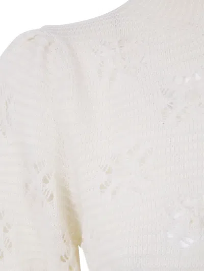 Twinset Twin-set Textured Knit Sweater With Subtle Floral Pattern In Multi