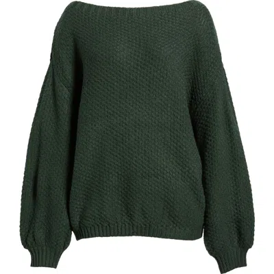 Pacsun Wren Off The Shoulder Sweater In Green