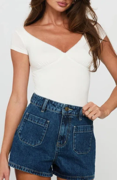 Princess Polly Take My Breath High Waist Denim Shorts In Blue