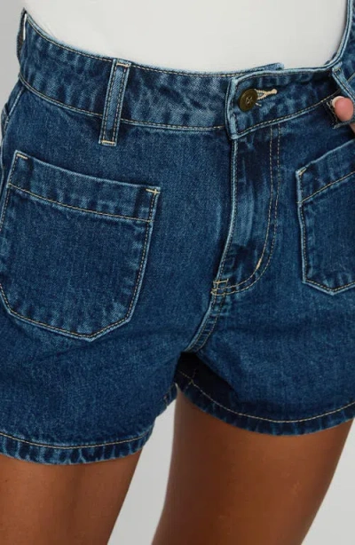 Princess Polly Take My Breath High Waist Denim Shorts In Blue