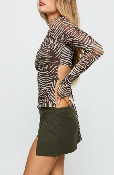 Princess Polly For The Thrill Faux Wrap Skort In Gray